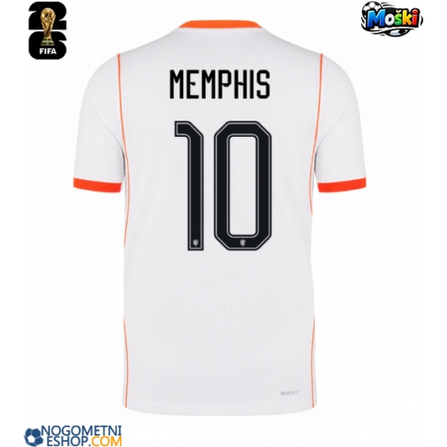 Moški Nogometni dresi Nizozemska Memphis Depay #10 Gostujoči SP 2026 Kratek Rokav